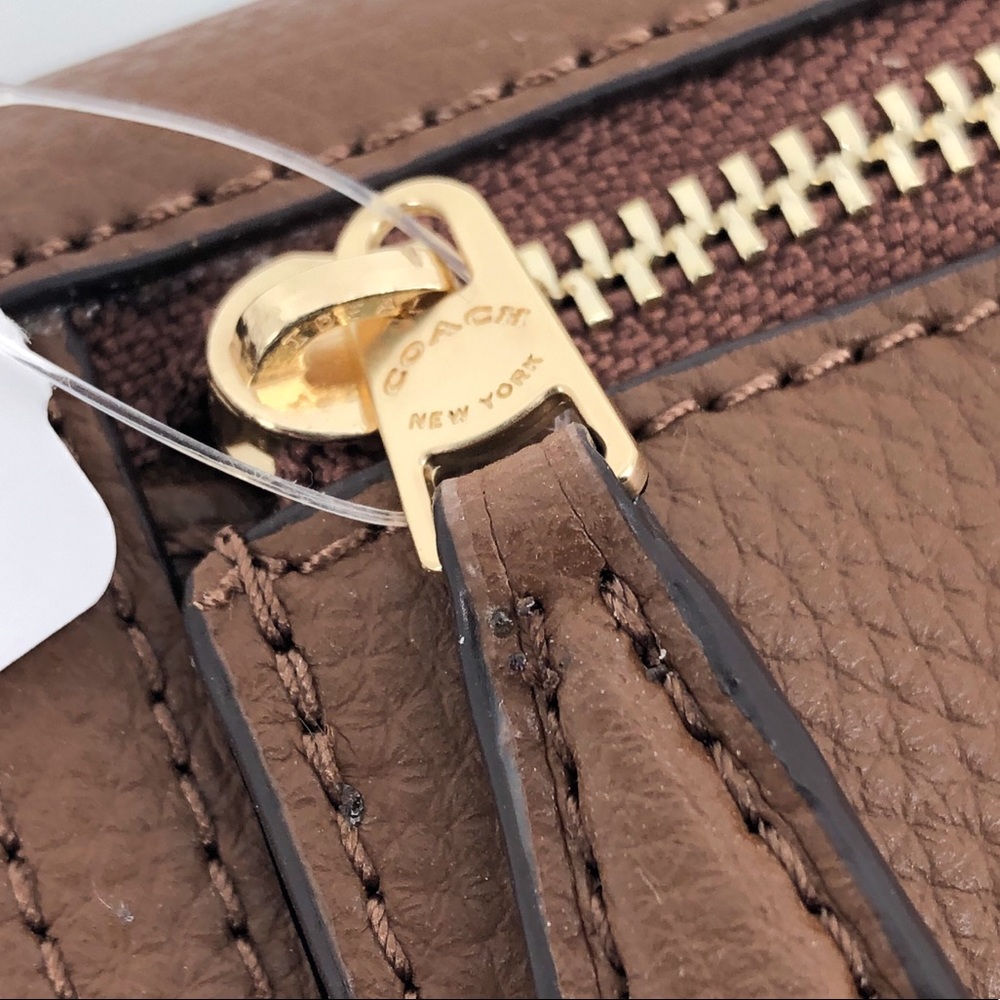 COACH Tri-Fold Checkbook Wallet Saddle Brown - Picture 8 of 8